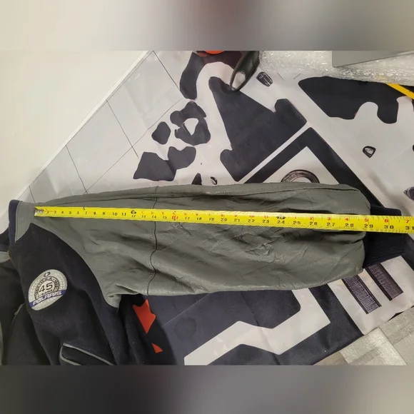 Vintage Polaris Varsity Navy Gray Bomber Jacket, Made In Canada Men's Large/XL - Picture 8 of 12